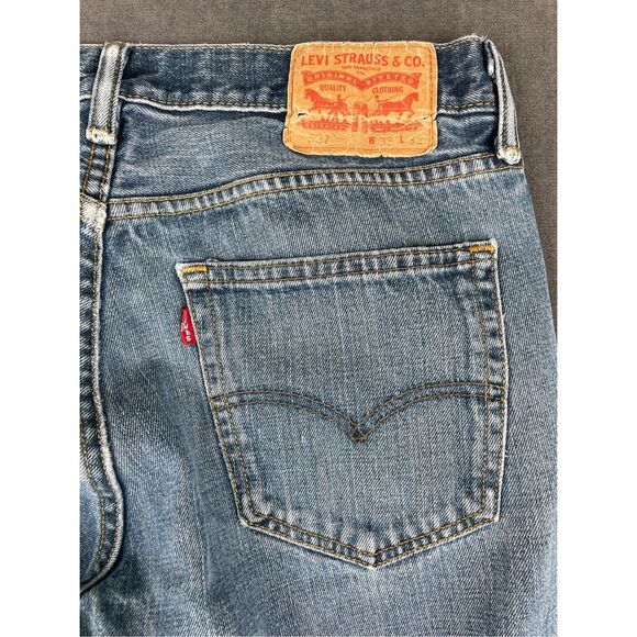 Levis 527 Jeans Women W31 L32 31x32 Blue Bootcut Y2K Low Rise Faded Distressed - Picture 10 of 11